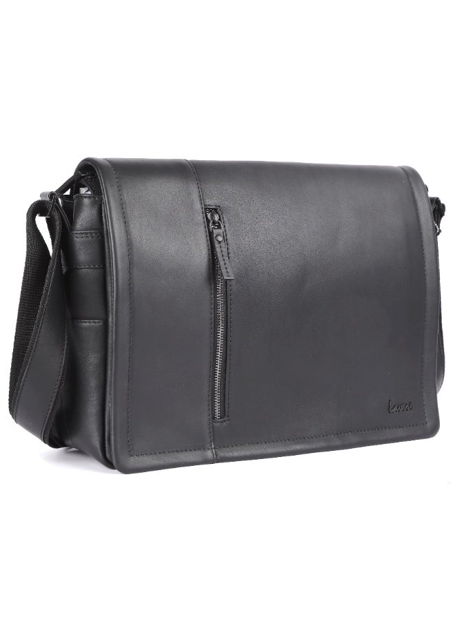 LAVERI Laptop Bag for Men - Leather Messenger Bag for Office - Fits up to 15 Inch Laptop - Shoulder Bag with Multiple Compartments - Executive Leather Bag for Work/Travel/Casual  - 2491