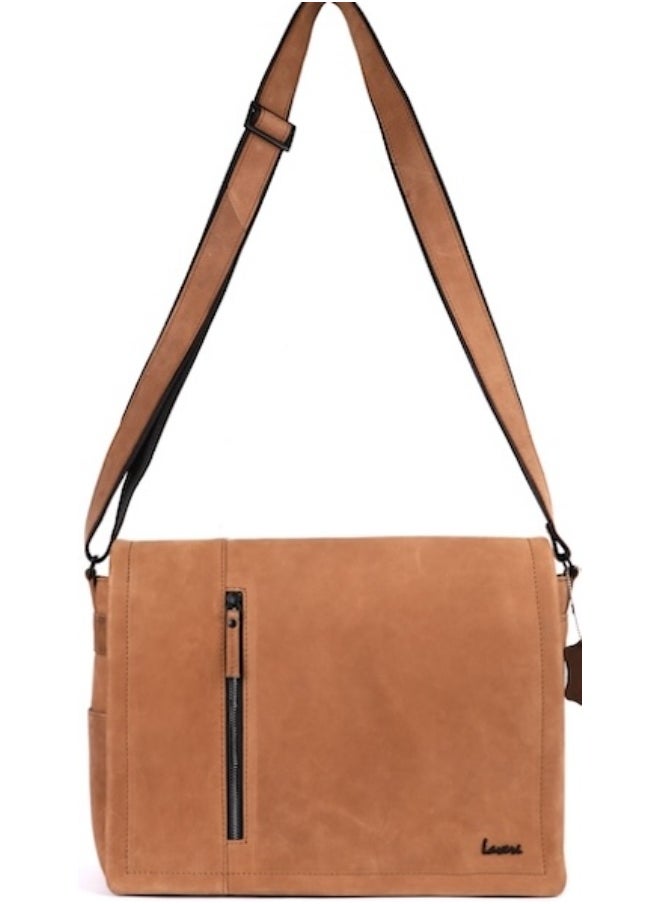 LAVERI Laptop Bag for Men - Leather Messenger Bag for Office - Fits up to 15 Inch Laptop - Shoulder Bag with Multiple Compartments - Executive Leather Bag for Work/Travel/Casual  - 2491
