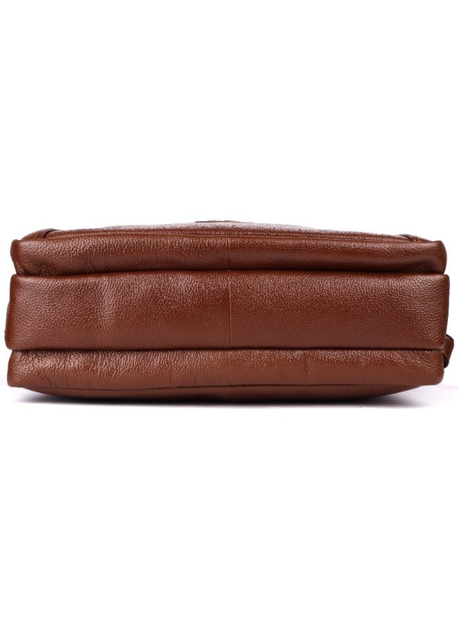 LAVERI Laptop Bag for Men - Leather Messenger Bag for Office - Fits up to 15 Inch Laptop - Shoulder Bag with Multiple Compartments - Executive Leather Bag for Work/Travel/Casual  - 2818