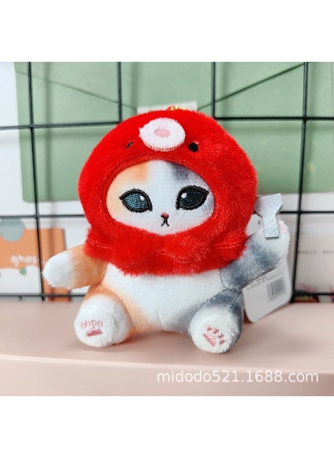 Cute Shark Cat x Sanrio Second Series CooLumi Cinnamonroll Twin Stars Plush Keychain Toy