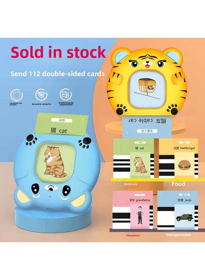 Children's Card Early Education Machine Chinese And English Bilingual Literacy Educational Enlightenment Look At The Picture With Audio Card Reading Learning Toy Manufacturers-Color:Ming Si Cat (basic Model) In Chinese And English