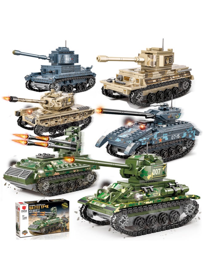Children's Puzzle Assembled Small Particle Building Blocks Compatible With A Tiger T34 Tank Model DIY Assembled Building Blocks Toy-Color:XJ-868B 38 T Tank Building Blocks 437PCs 0.5kg