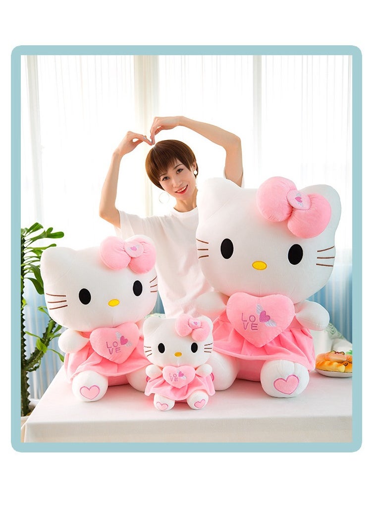 1-Piece Lovely Hello Kitty Cartoon Character Soft Stuffed Toy Ultra Soft Short Plush Cuddle Pillow Buddy