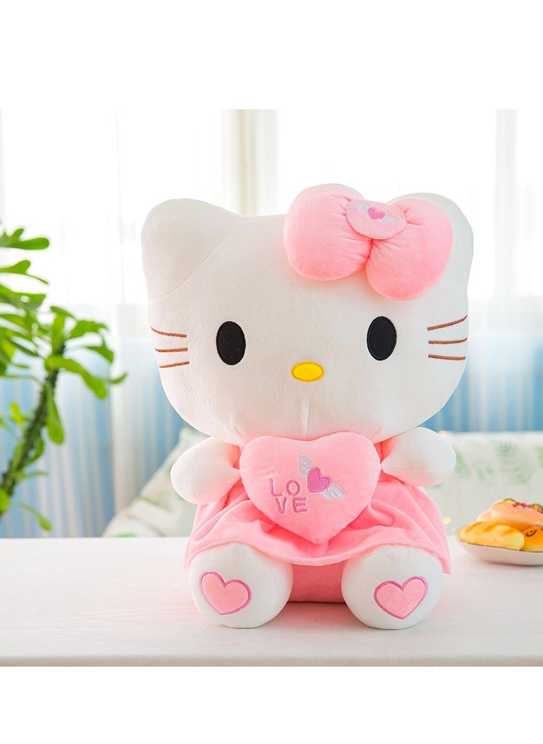 1-Piece Lovely Hello Kitty Cartoon Character Soft Stuffed Toy Ultra Soft Short Plush Cuddle Pillow Buddy