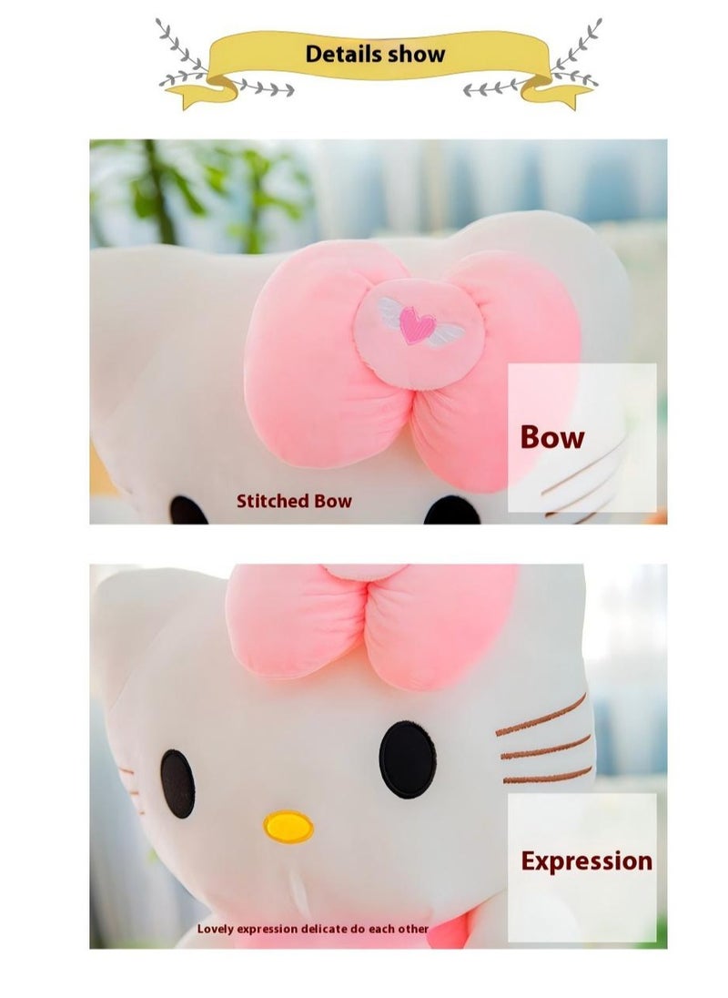 1-Piece Lovely Hello Kitty Cartoon Character Soft Stuffed Toy Ultra Soft Short Plush Cuddle Pillow Buddy