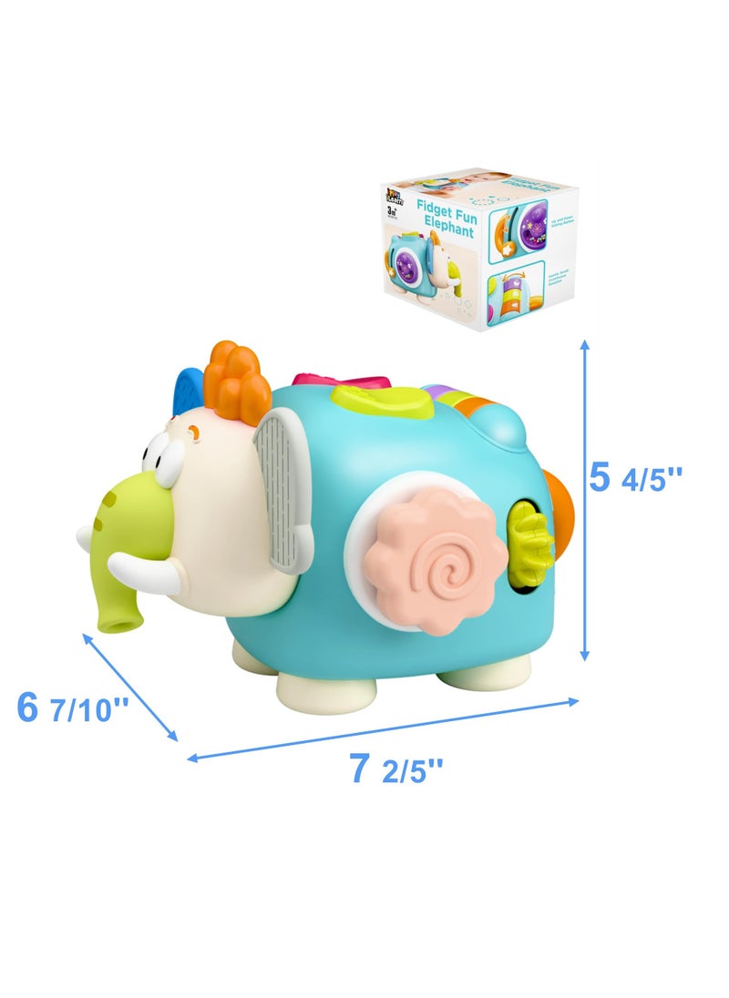 Montessori Baby Activity Cube - Elephant Sensory Toy for Infants & Toddlers, Carseat/Plane Travel Companion, Educational Gift for Kids Aged 6-18 Months & 2-3 Years - Developmental Learning Fun