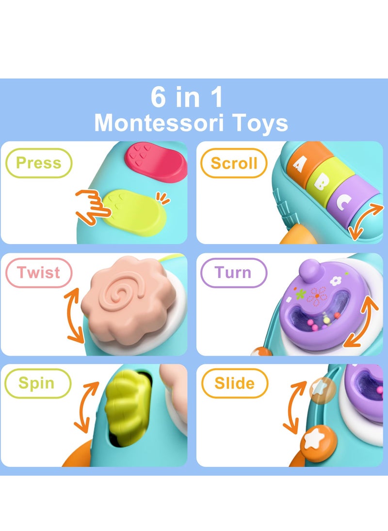 Montessori Baby Activity Cube - Elephant Sensory Toy for Infants & Toddlers, Carseat/Plane Travel Companion, Educational Gift for Kids Aged 6-18 Months & 2-3 Years - Developmental Learning Fun