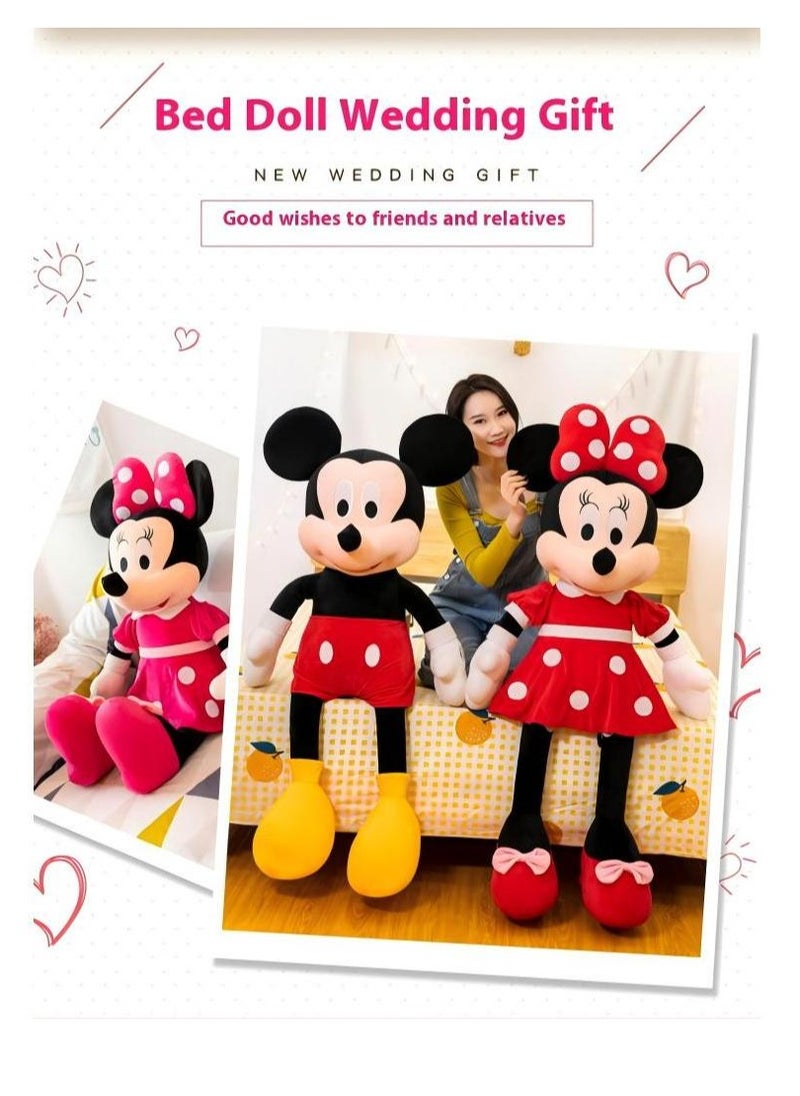 3-Piece Lovely Mickey And Minnie Mouse Stuffed Animal Throw Plushie Pillow Doll Soft Fluffy Friend Hugging Cushion-Present For Every Age And Occasion
