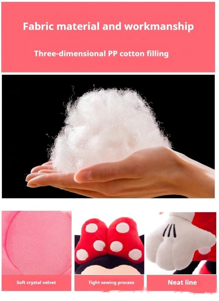 3-Piece Lovely Mickey And Minnie Mouse Stuffed Animal Throw Plushie Pillow Doll Soft Fluffy Friend Hugging Cushion-Present For Every Age And Occasion