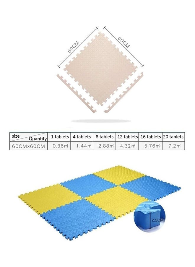 EVA Foam Mats  2 Pcs 60cmx60cmx2.5cm Foam Baby Play Mat Soft Gym Home Exercise Kids Play Baby Crawling Workout Mat Garage Floor Tiles Indoor Outdoor Fitness( Purple)