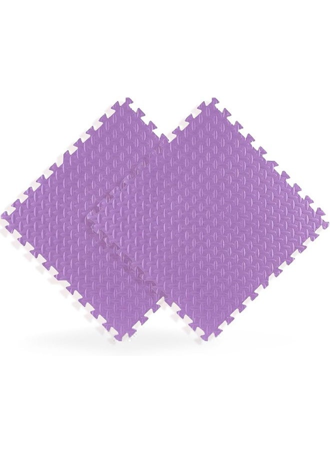 EVA Foam Mats  2 Pcs 60cmx60cmx2.5cm Foam Baby Play Mat Soft Gym Home Exercise Kids Play Baby Crawling Workout Mat Garage Floor Tiles Indoor Outdoor Fitness( Purple)