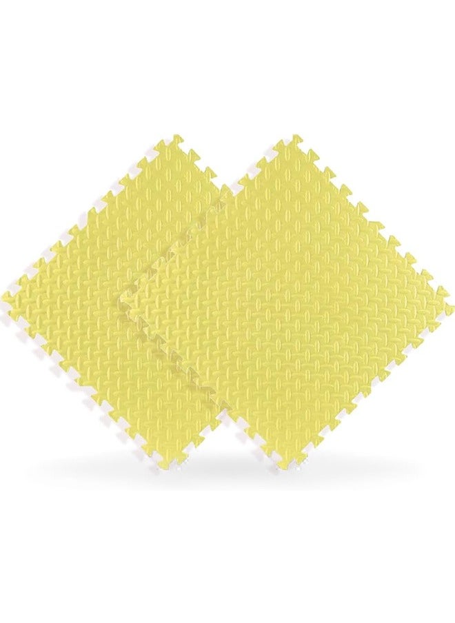 EVA Foam Mats  2 Pcs 60cmx60cmx2.5cm Foam Baby Play Mat Soft Gym Home Exercise Kids Play Baby Crawling Workout Mat Garage Floor Tiles Indoor Outdoor Fitness(Yellow)