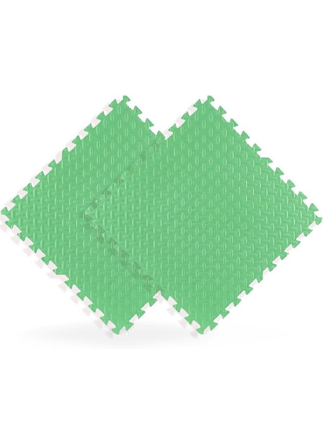 EVA Foam Mats  2 Pcs 60cmx60cmx2.5cm Foam Baby Play Mat Soft Gym Home Exercise Kids Play Baby Crawling Workout Mat Garage Floor Tiles Indoor Outdoor Fitness(Green)