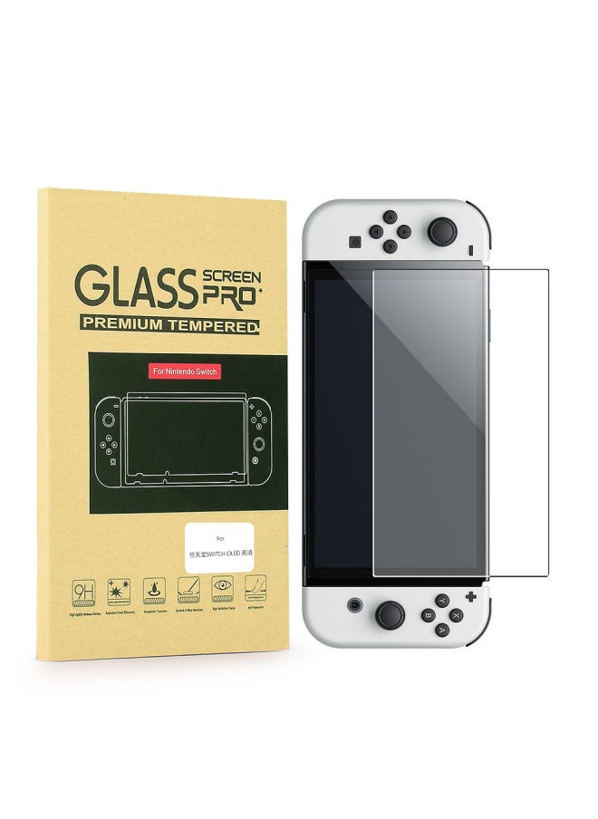Nintendo SWITCH OLED Host Tempered Film Switch Oled Screen Protector Tempered Glass Film-Color:2 Pieces Kraft Paper Packaging