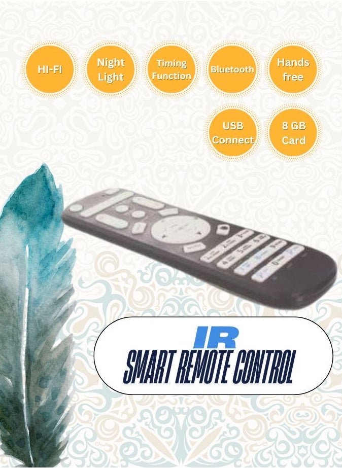 Versatile Wall Plug Quran Speaker Smart Islamic Speaker with Remote App Control, LED Night Light Bluetooth USB  SD Support Ideal Muslim Gifts – SQ-669