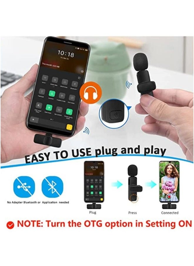 K8 Wireless Lavalier Microphone For iPhone And iPad iOS Phone Plug-Play Wireless Mic Black