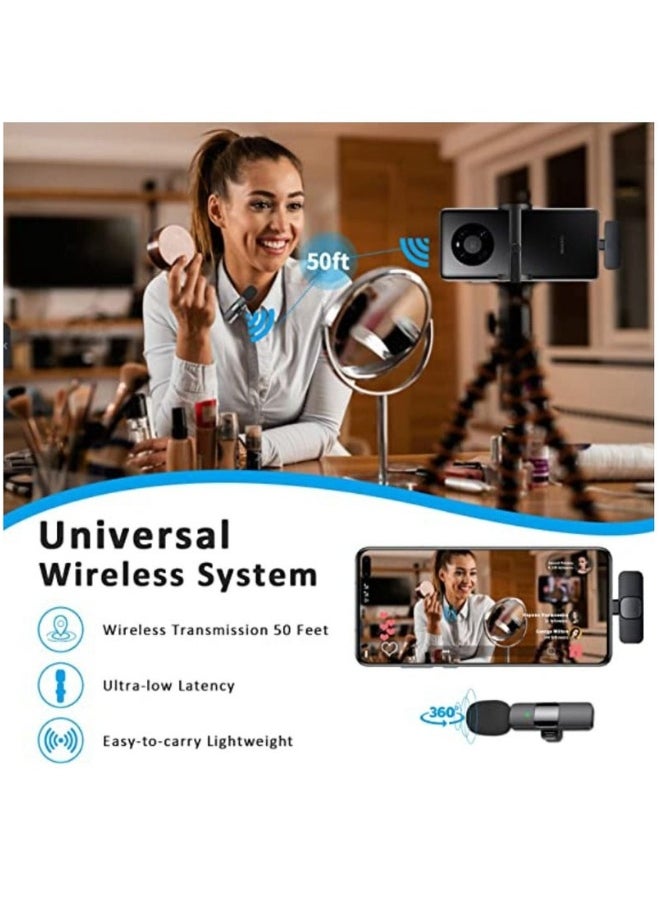 K8 Wireless Lavalier Microphone For iPhone And iPad iOS Phone Plug-Play Wireless Mic Black