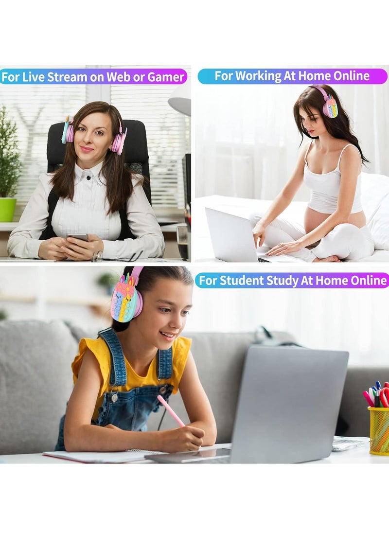 Wireless Bluetooth Headphones,  Fidget Bubbles Cute Wireless Gaming Headset, Comfortable Lightweight Stereo Headphones, Adjustable High Bass Sound Earphones With Build In Microphone, (1pc)