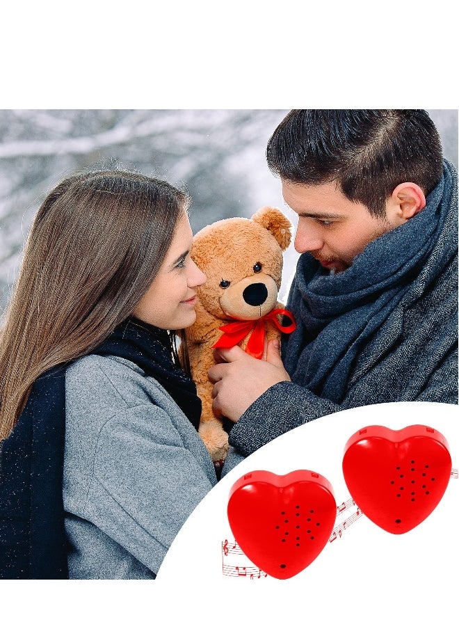 30s Voice Recorder for Stuffed Animals - Create Personalized Messages for Plush Toys, Perfect for Newborns & Teddy Bears (4 Pack, Red)