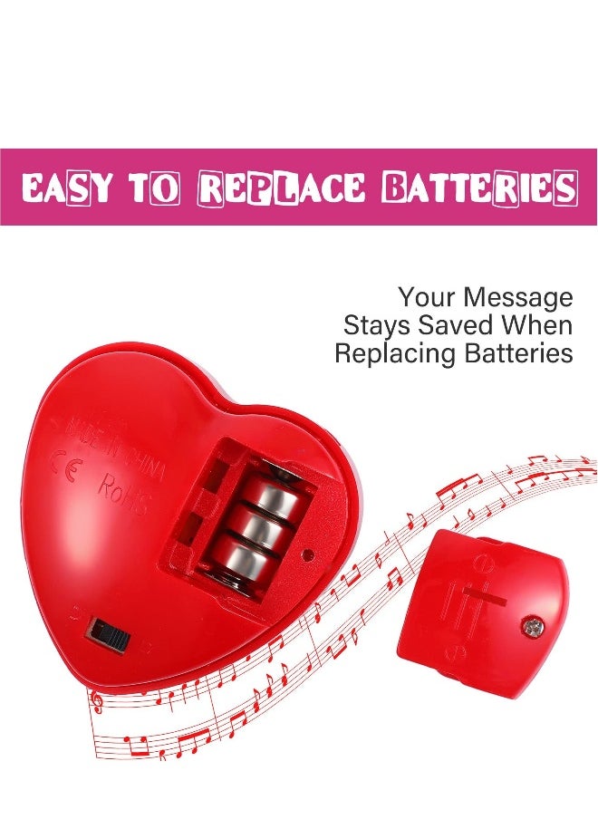 30s Voice Recorder for Stuffed Animals - Create Personalized Messages for Plush Toys, Perfect for Newborns & Teddy Bears (4 Pack, Red)