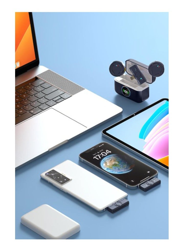 VIPLATINA  VR11 WIRELESS MIC, HD Sound Quality, USB-C Port with Mic 7H+Box 24H Battery Life, Wireless Lavalier Microphone for iPhone/Android, With Lightning/USB-C Plug-Play wireless microphones with Noises Cancellation, Omnidirectional Condenser Mic for Video Recording, Podcast, Vlog