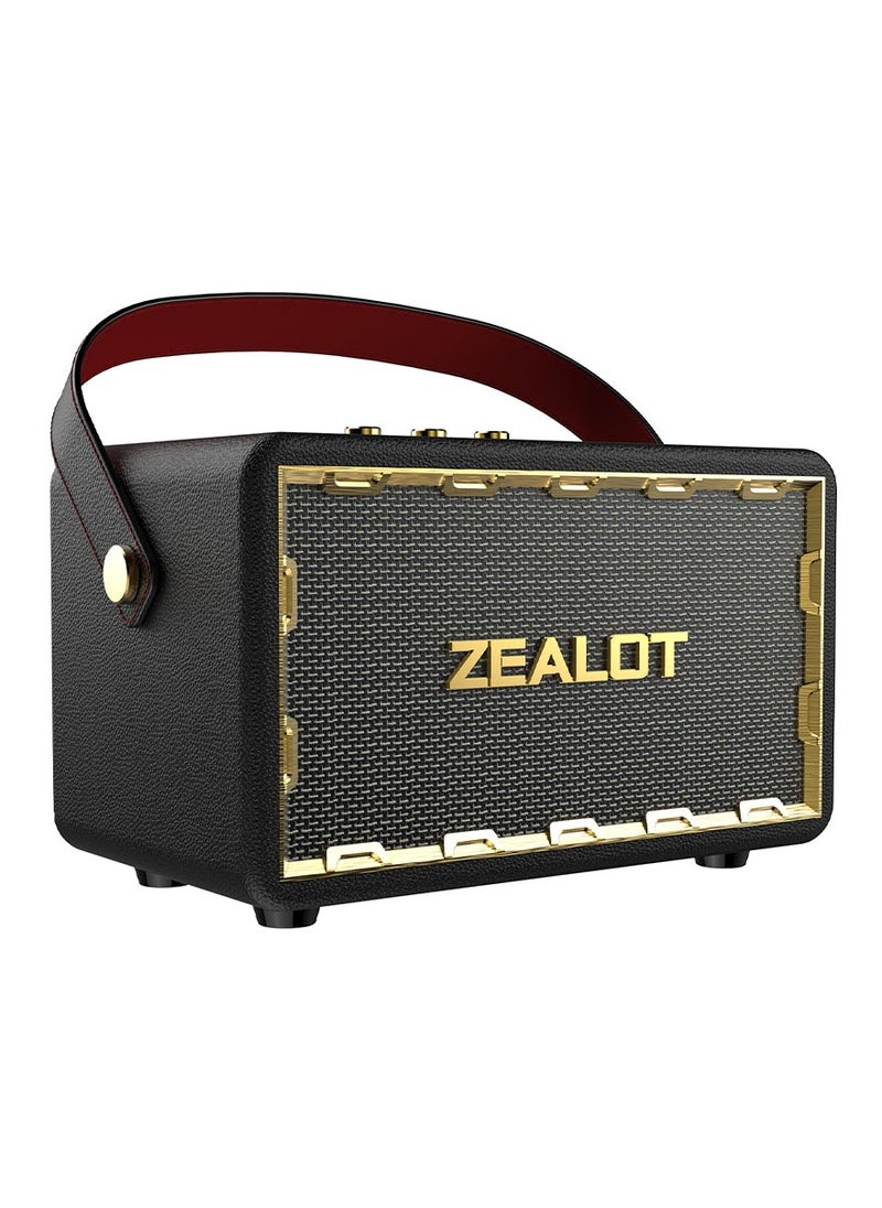 ZEALOT MT01 Retro Classic Bluetooth Speaker - 60W Bluetooth Portable Subwoofer 24000mAh 48h Playtime Speaker Loud Stereo Booming Bass TWS 5.2 Hi-Fi Sound Cube Design for Outdoor/Home/Car/Party