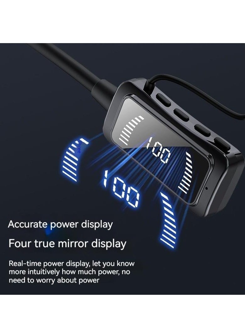 Wireless Neckband Bluetooth Headphones, Waterproof Sound Card Live Broadcasting Earphones, Comfortable And Portable HIFI Sound Earbuds With LED Display, (1pc, Black)