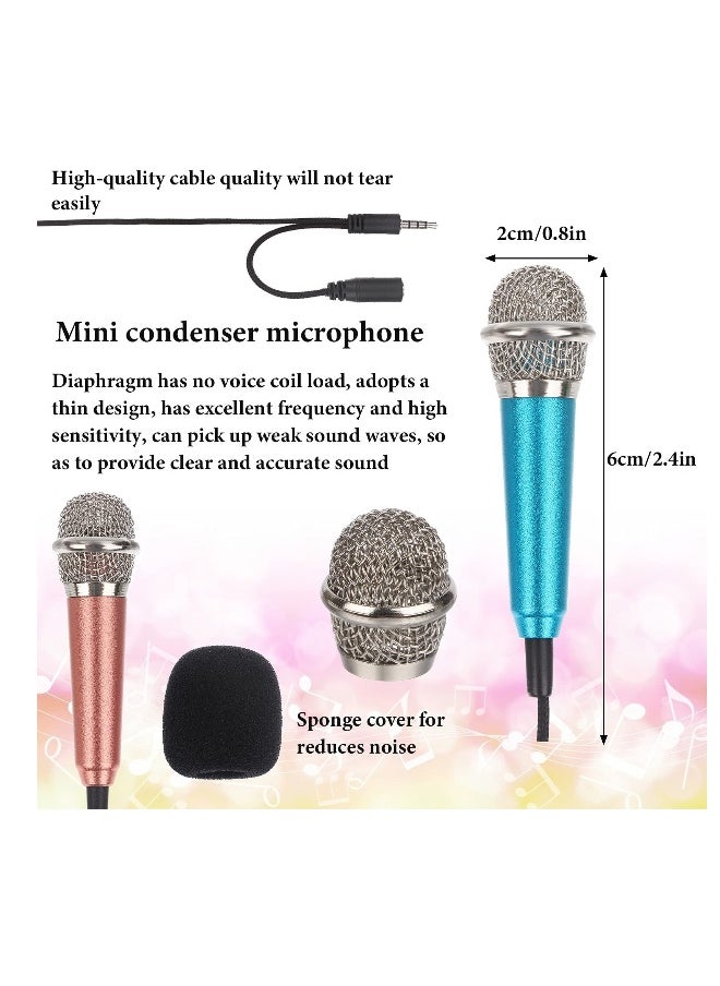 Mini Microphone Karaoke Tiny Singing Mic Equipment for Voice Recording Interviews Speeches 3.5mm Audio Connector Suitable for Laptop Cellphone Phone 5PCS