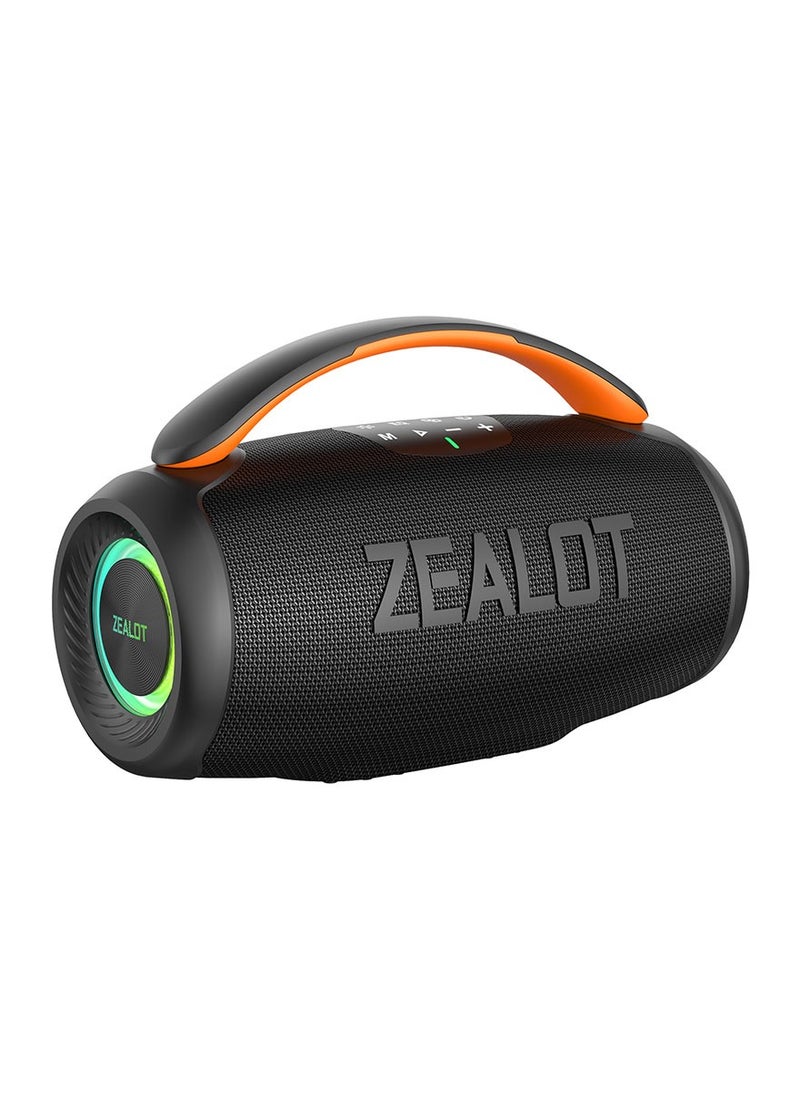 ZEALOT P11 50W Bluetooth Speaker, Portable Outdoor Speaker Waterproof IPX5, 6000mAh Battery For 24H Playtime Loud Stereo Deep Bass Subwoofer RGB Light, For Smartphone/ Tablet/Laptop/PC/TV