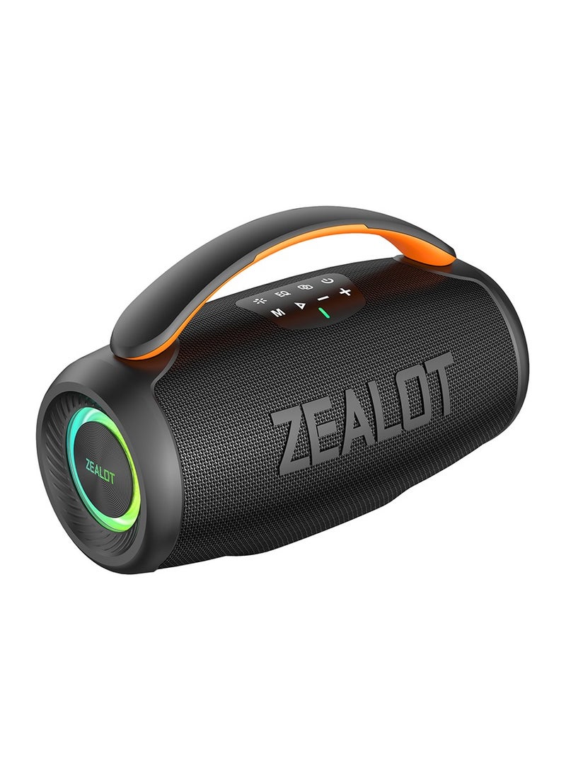 ZEALOT P11 50W Bluetooth Speaker, Portable Outdoor Speaker Waterproof IPX5, 6000mAh Battery For 24H Playtime Loud Stereo Deep Bass Subwoofer RGB Light, For Smartphone/ Tablet/Laptop/PC/TV