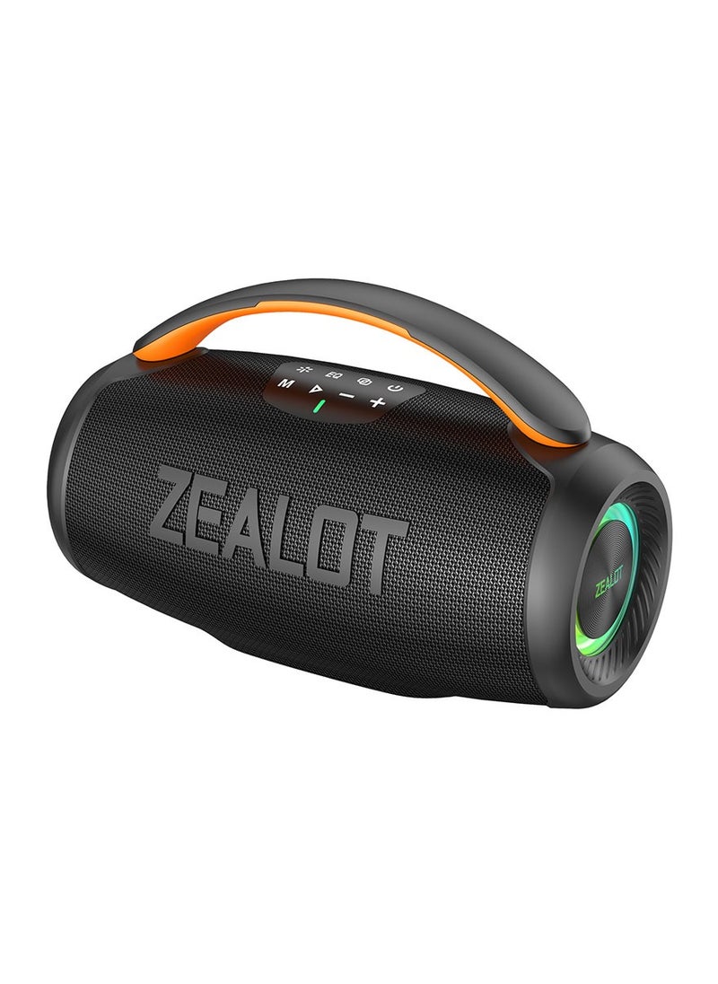 ZEALOT P11 50W Bluetooth Speaker, Portable Outdoor Speaker Waterproof IPX5, 6000mAh Battery For 24H Playtime Loud Stereo Deep Bass Subwoofer RGB Light, For Smartphone/ Tablet/Laptop/PC/TV