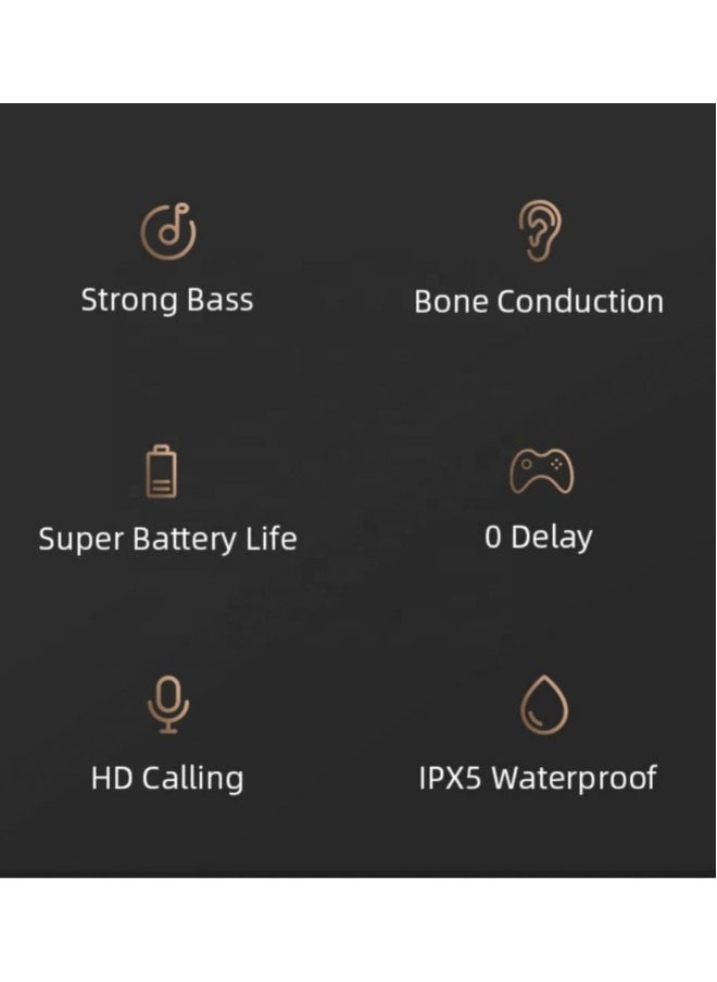 K69 new bone conduction Bluetooth headset 5.0 waterproof ear-mounted headset wireless sports headset