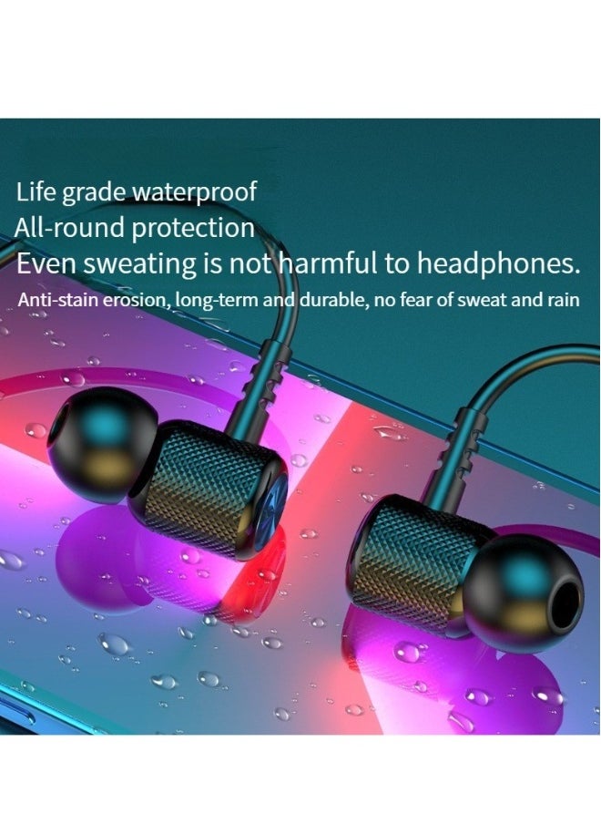 New neck mounted Bluetooth wireless headset neck mounted two-ear sports headset blue