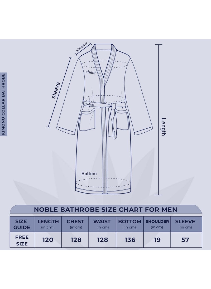 Rangoli Noble 100 Cotton Bathrobes For Men400 GsmUltraSoftLightweightHighly Absorbent Luxurious Bath GownBath Robe GreyXL