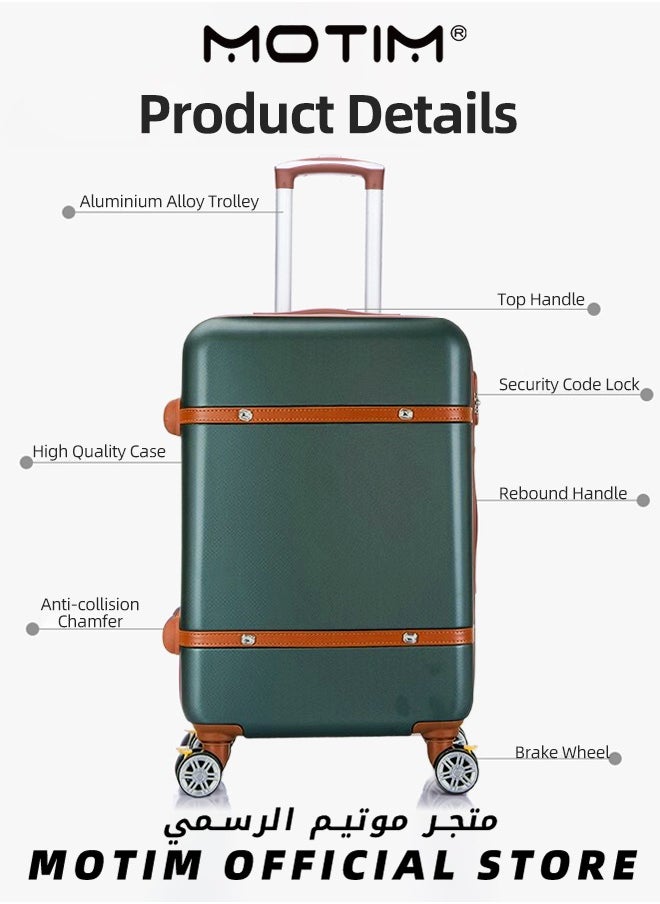 Vintage Style Travel Luggage Lightweight Durable Expandable Suitcase Expandable PC Hard Shell Clearance Luggage with TSA Lock Spinner Wheels Telescopic Handle