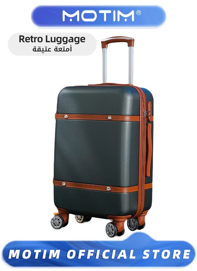 Vintage Style Travel Luggage Lightweight Durable Expandable Suitcase Expandable PC Hard Shell Clearance Luggage with TSA Lock Spinner Wheels Telescopic Handle