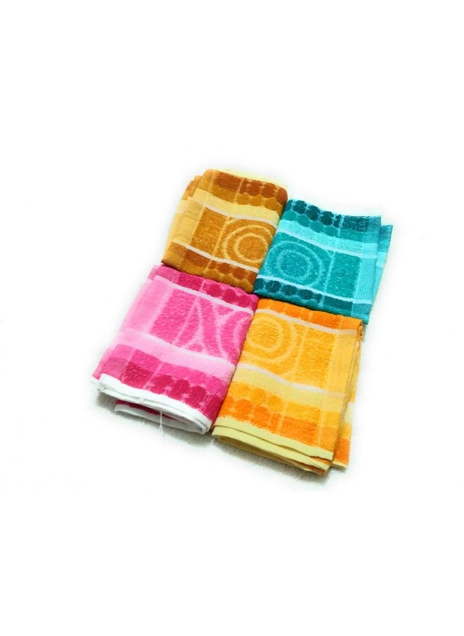 Cotton Colors 300 GSM 4 Piece Cotton Hand Towel Set - Multicolor_D18