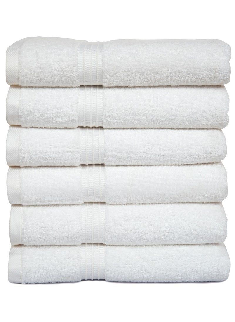 Bliss Casa - Large Hand Towels (6 Pack, 50 x 100 cm) - 100% Combed Cotton - Premium Quality, Ultra Soft and Highly Absorbent, Hotel & Spa Quality Hand Towels