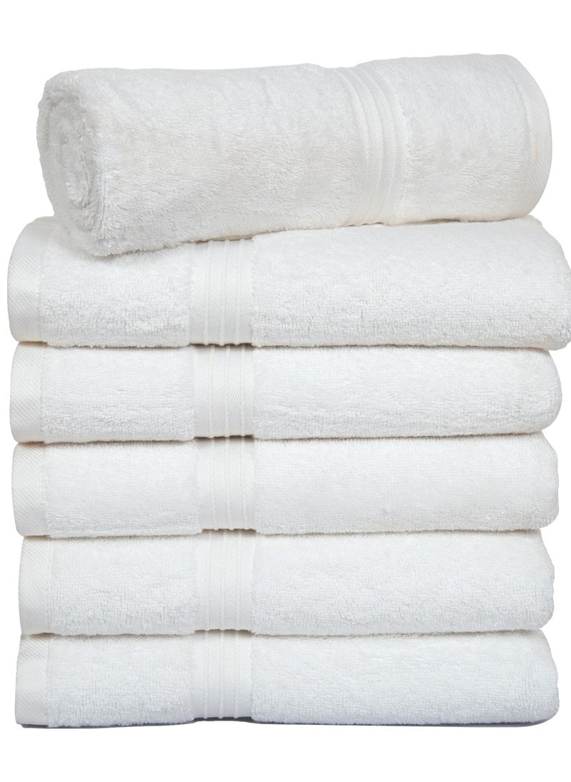 Bliss Casa - Large Hand Towels (6 Pack, 50 x 100 cm) - 100% Combed Cotton - Premium Quality, Ultra Soft and Highly Absorbent, Hotel & Spa Quality Hand Towels