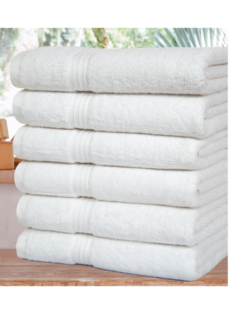 Bliss Casa - Large Hand Towels (6 Pack, 50 x 100 cm) - 100% Combed Cotton - Premium Quality, Ultra Soft and Highly Absorbent, Hotel & Spa Quality Hand Towels