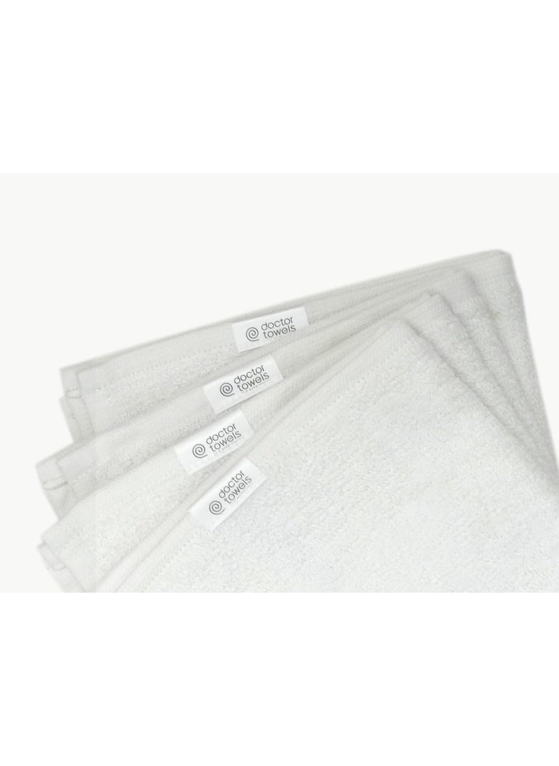 Doctor Towels Bamboo Terry Face Towels Pack of 6 White
