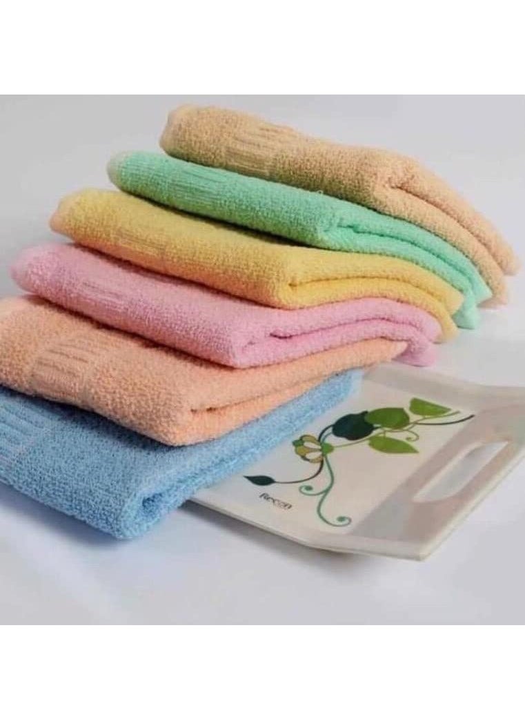 YETLI Pure Cotton Plain Hand Towels Size 14 x 21 inches Pack of 12 Pcs MB1522 Multi