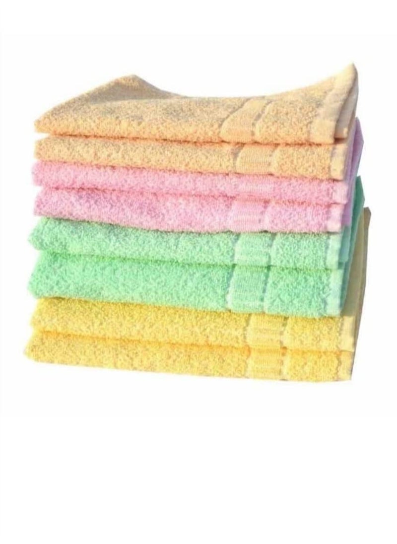 YETLI Pure Cotton Plain Hand Towels Size 14 x 21 inches Pack of 12 Pcs MB1522 Multi