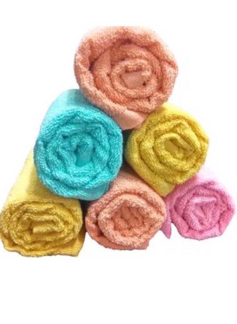 YETLI Pure Cotton Plain Hand Towels Size 14 x 21 inches Pack of 12 Pcs MB1522 Multi