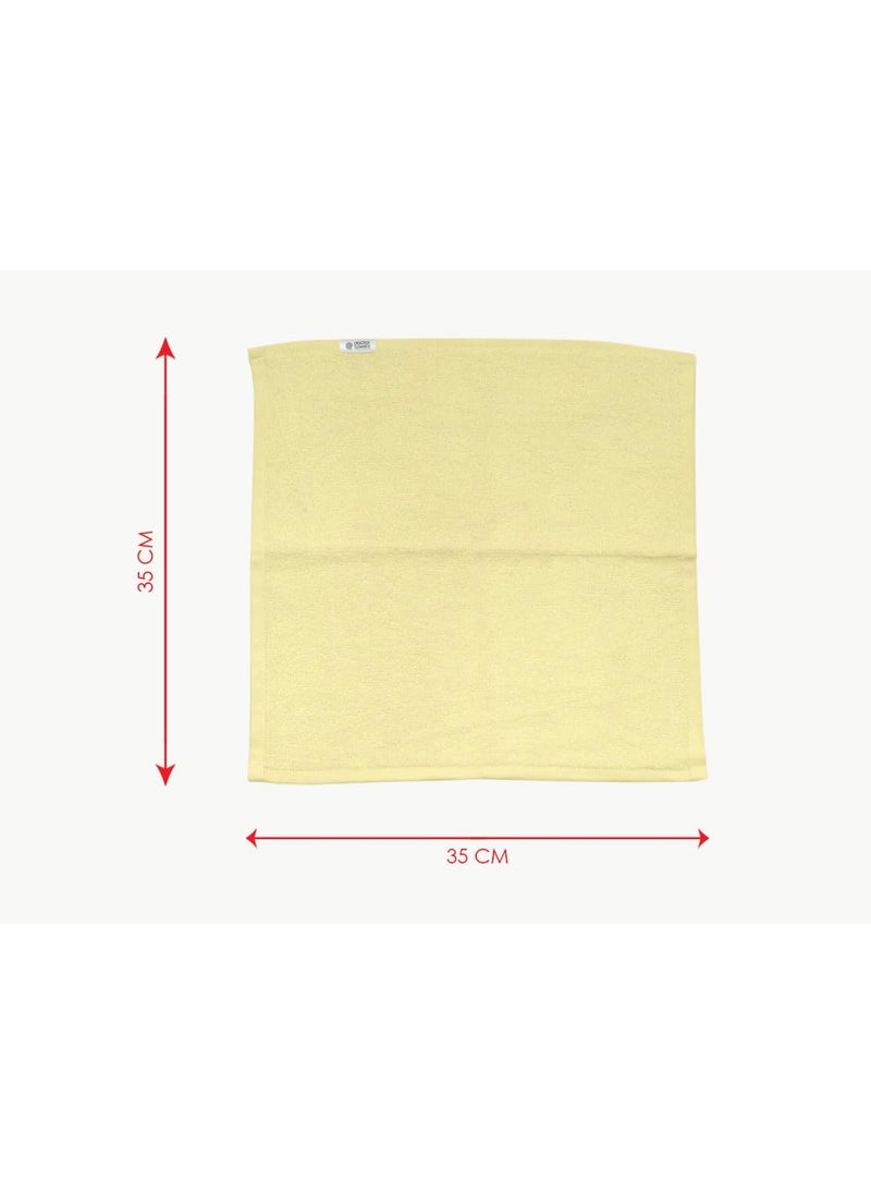 Doctor Towels Bamboo Terry Face Towels Pack of 6 Macaroon Yellow