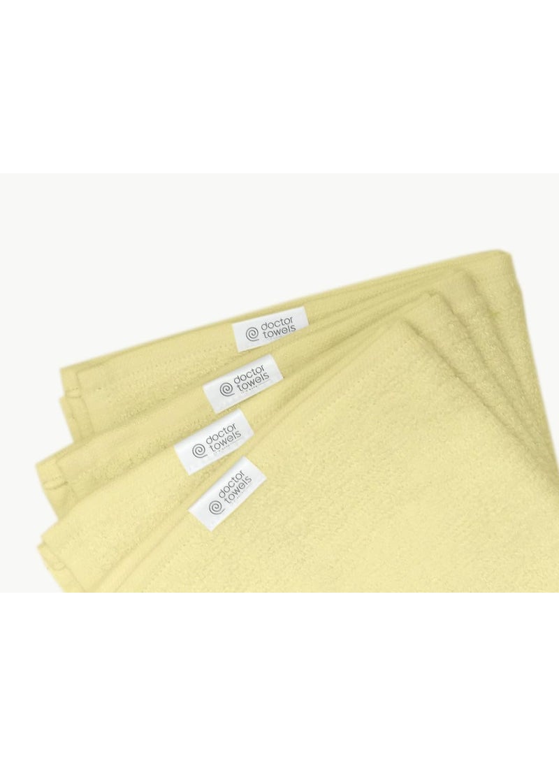 Doctor Towels Bamboo Terry Face Towels Pack of 6 Macaroon Yellow