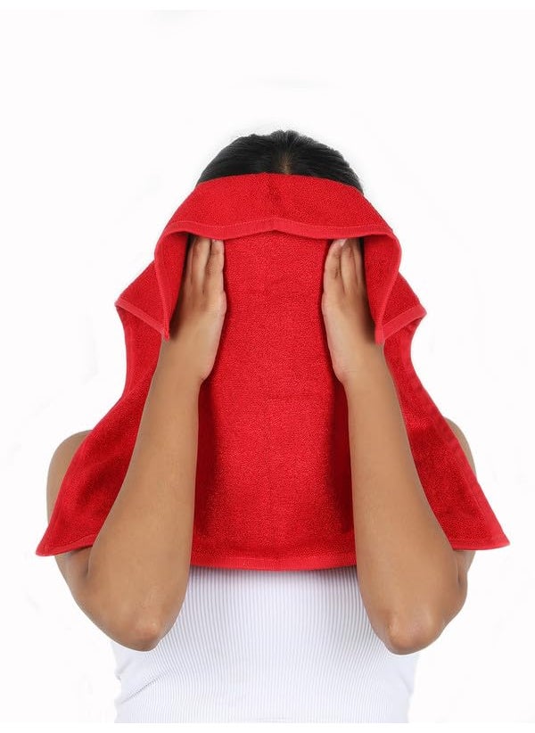 Doctor Towels Bamboo Terry Face Towels Pack of 6 Scarlet Red