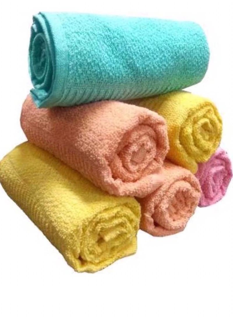 YETLI Pure Cotton Plain Hand Towels Size 14 x 21 inches Pack of 12 Pcs MB1520 Multi