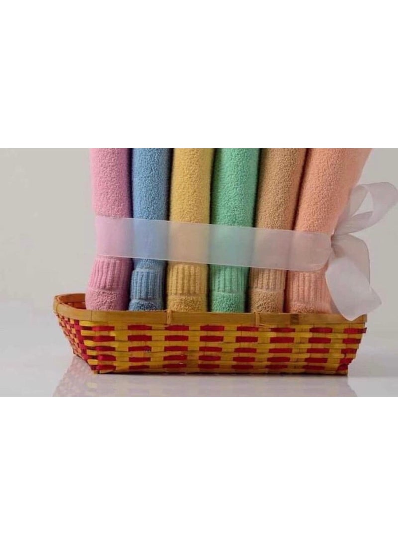 YETLI Pure Cotton Plain Hand Towels Size 14 x 21 inches Pack of 12 Pcs MB1520 Multi