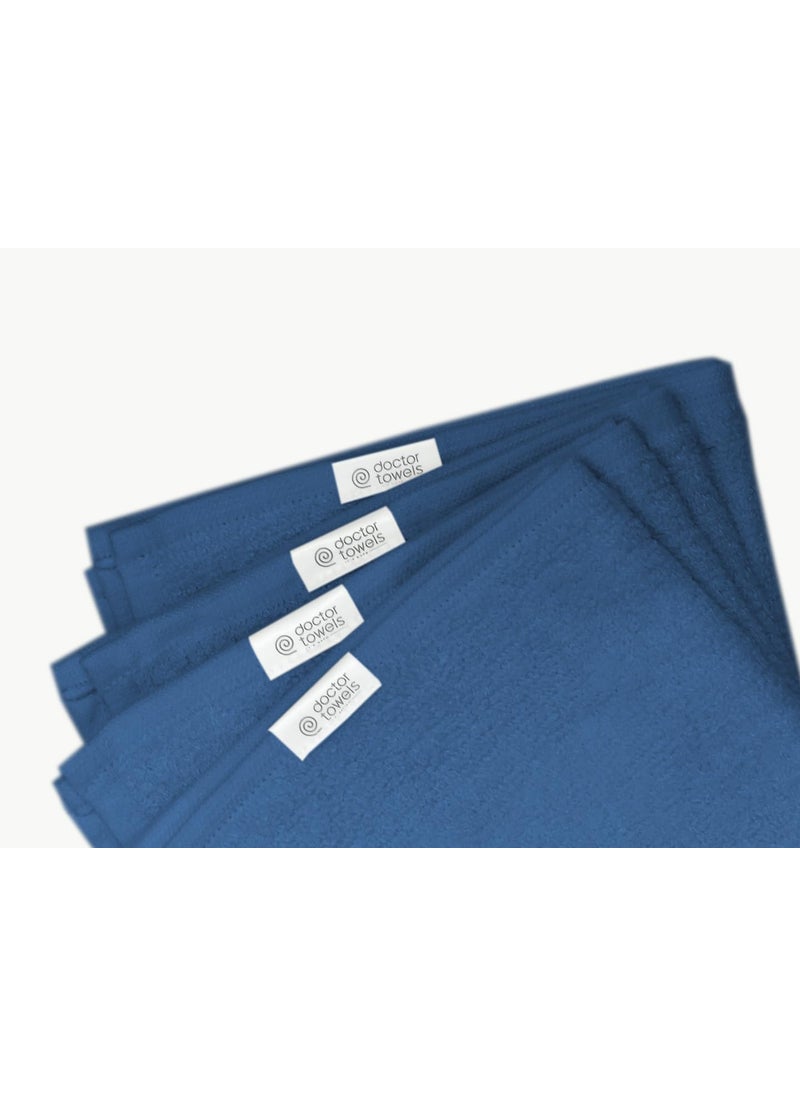Doctor Towels Bamboo Terry Face Towels Pack of 30 Mineral Blue